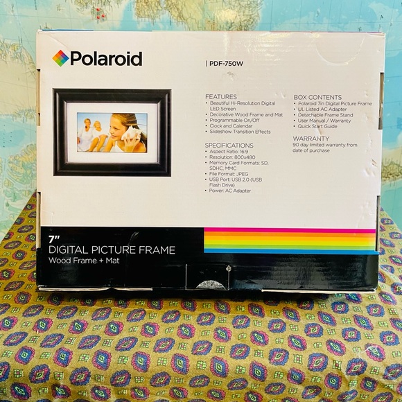 7" Polaroid Digital Picture Frame PDF-750W NWT - Picture 3 of 6